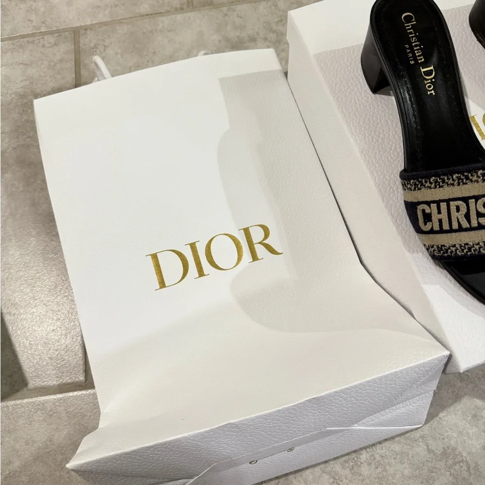 Dior dway heeled slide deep blue - Picture 2 of 5